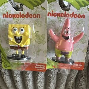 Nickelodeon Sponge Bob & Patrick Set Of  Two 2.5- 3" Figures Toys Cake‎ Topper